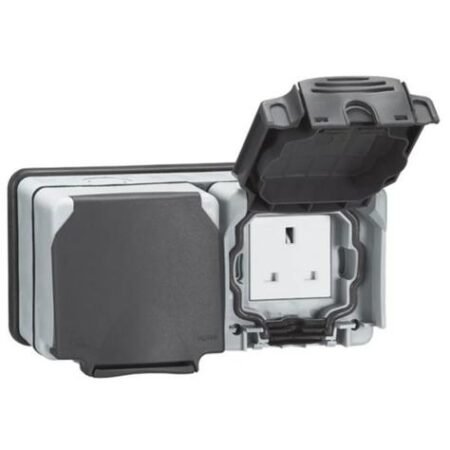 LEGRAND 684628 Socket outlet Plexo 66 - 2 gang unswitched - 13 A 250 V~ - grey