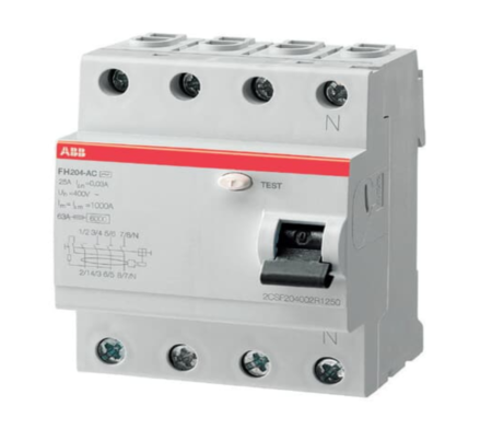 ABB 1SYF204006R1250 IN FH204 25A-30mA/AC Residual Current Circuit Breaker 4P AC type 30 mA