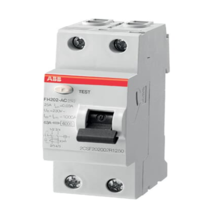 ABB 1SYF202006R1630 IN FH202 63A-30mA/AC Residual Current Circuit Breaker 2P Type AC 30 mA