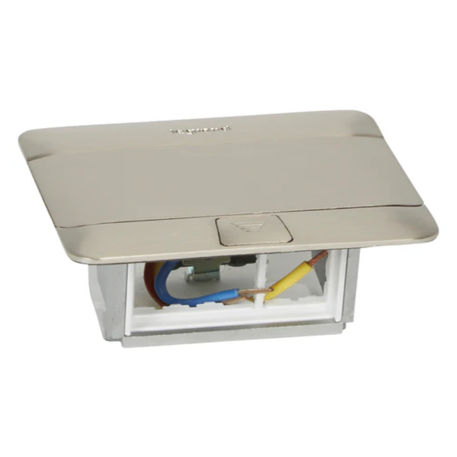 Legrand 054020 Legrand 054020 Popup Type Flush Box 3 Modules Brushed Stainless Stell Finish