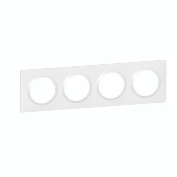 Legrand 600804 Dooxie square plate 4 positions white finish