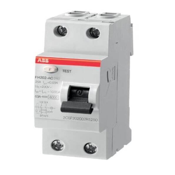 ABB 1SYF202006R2630 IN FH202 63A-100mA/AC Residual Current Circuit Breaker 2P Type AC 100 mA