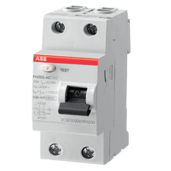 ABB 1SYF202006R3250 IN FH202 25A-300mA/AC Residual Current Circuit Breaker 2P Type AC 300 mA