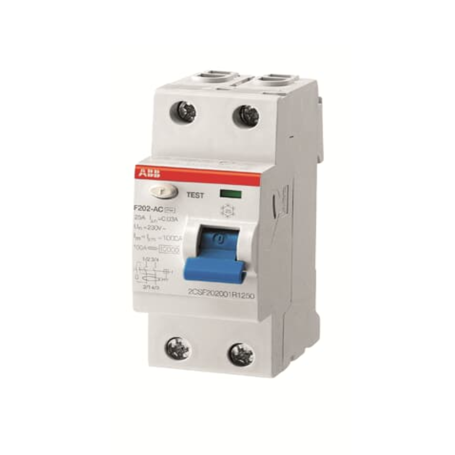 ABB 1SYF202005R2400 ABB 1SYF202005R2400 IN F202 40A-100mA/AC Residual Current Circuit Breaker 2P Type AC 100 mA