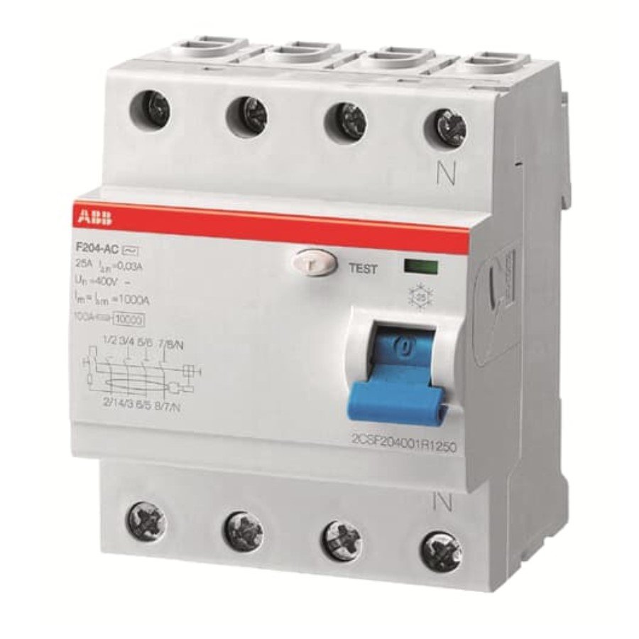 ABB 1SYF204005R1630 ABB 1SYF204005R1630 IN F204 63A-30mA/AC Residual Current Circuit Breaker 4P Type AC 30 mA