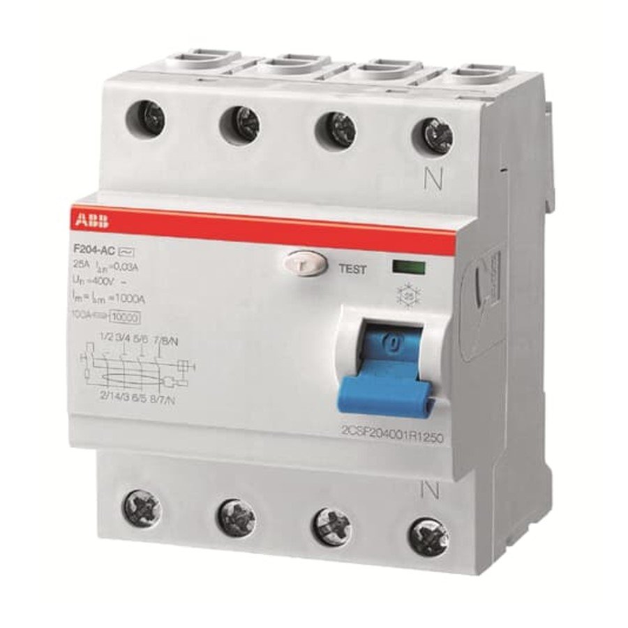 ABB 1SYF204005R2400 ABB 1SYF204005R2400 IN F204 40A-100mA/AC Residual Current Circuit Breaker 4P Type AC 100 mA