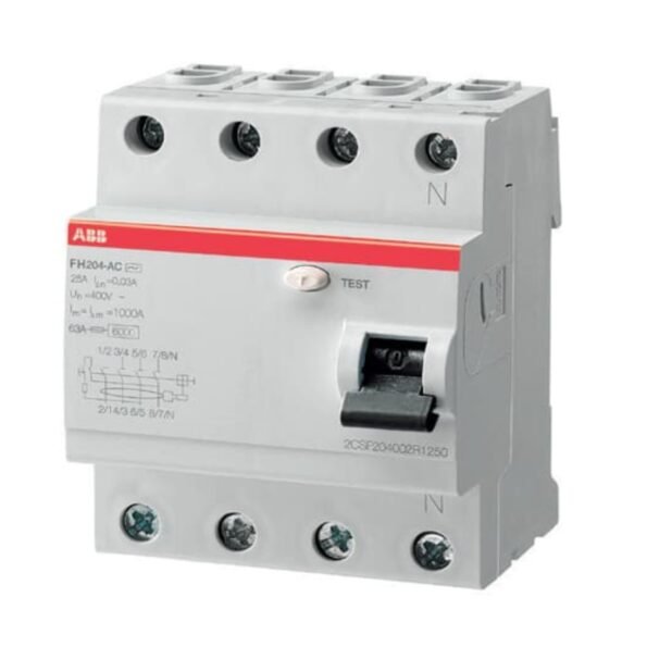 ABB 1SYF204006R2630 IN FH204 63A-100mA/AC Residual Current Circuit Breaker 4P Type AC 100 mA