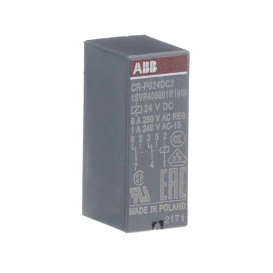 ABB 1SVR405601R1000 ABB 1SVR405601R1000 CR-P024DC2 Pluggable interface relay 2c/o, A1-A2=24VDC, 250V/8A