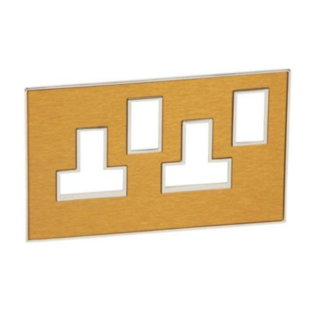 Legrand 576200 Plate Arteor - BS - square - switched sockets 2-gang - gold brass