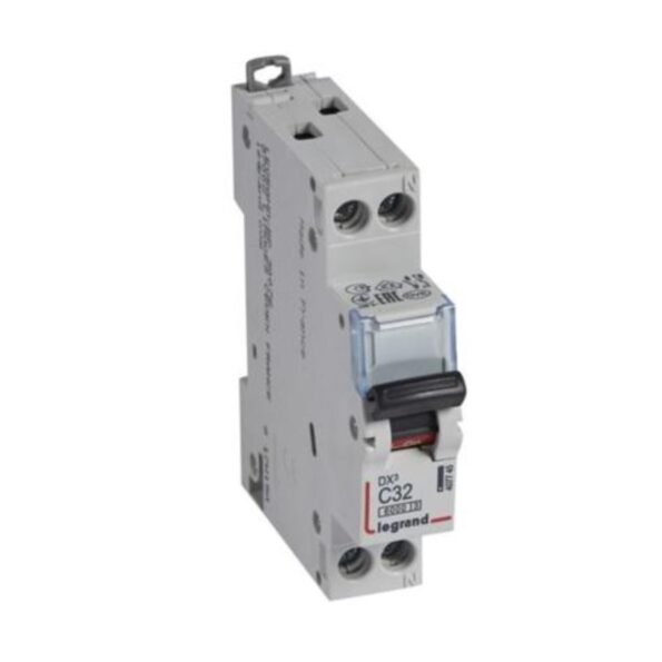 Legrand 407745 MCB DX3 6000A 1 pole + neutral 32A curve C