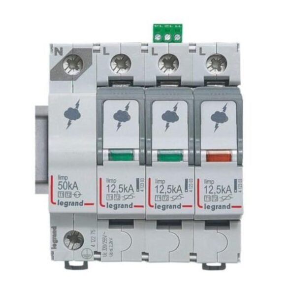 Legrand 412275 SPD - protection of main distribution board -T1+T2 -limp 12.5 kA/pole -3P+N left