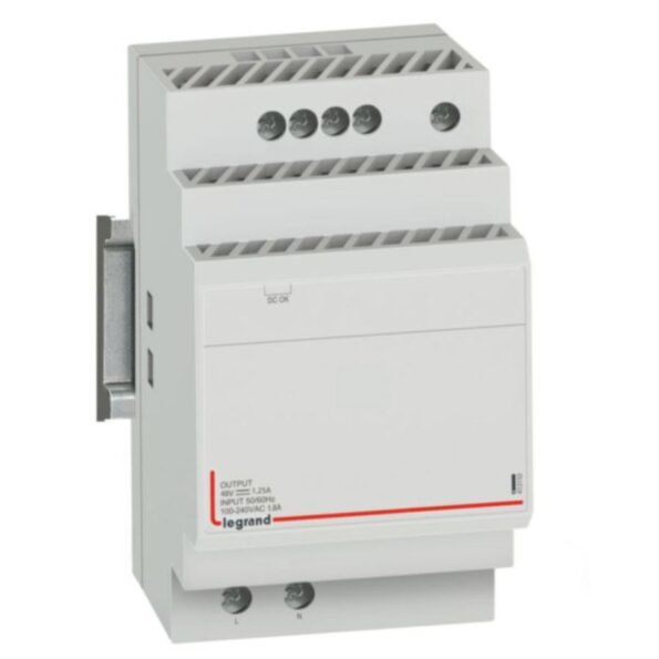 Legrand 413110 48V 60W power supply 1.25A DIN rail module for PoE systems