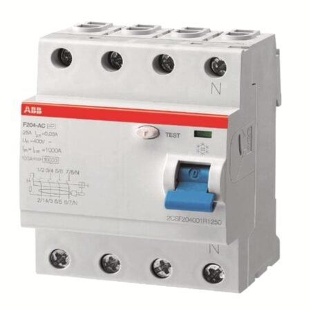 ABB 2CSF204005R1800 F204 AC-80/0.03 IEC Residual Current Circuit Breaker 4P Type AC 30 mA