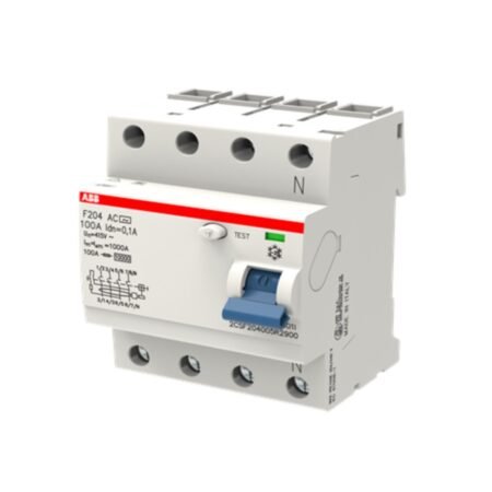 ABB 2CSF204005R2900 F204 AC-100/0.1 IEC Residual Current Circuit Breaker 4P Type AC 100 mA