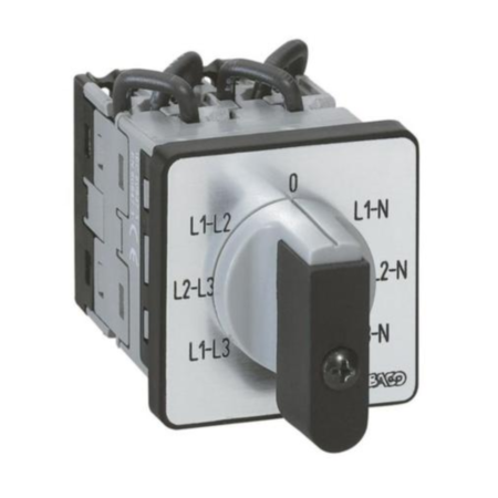 Legrand 014653 Cam switch - voltmeter - PR 12 - 16 A - 6 contacts -3 CT with neutral - screw fixing