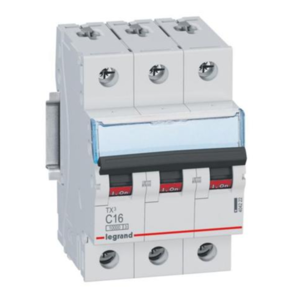 Legrand 404222 MCB TX3 10000A 3 pole 16A curve C
