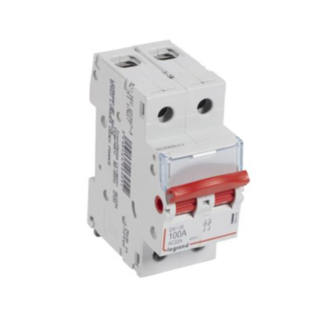 Legrand 406455 Isolating switch - 2P 400 V~ - 100 A - red handle