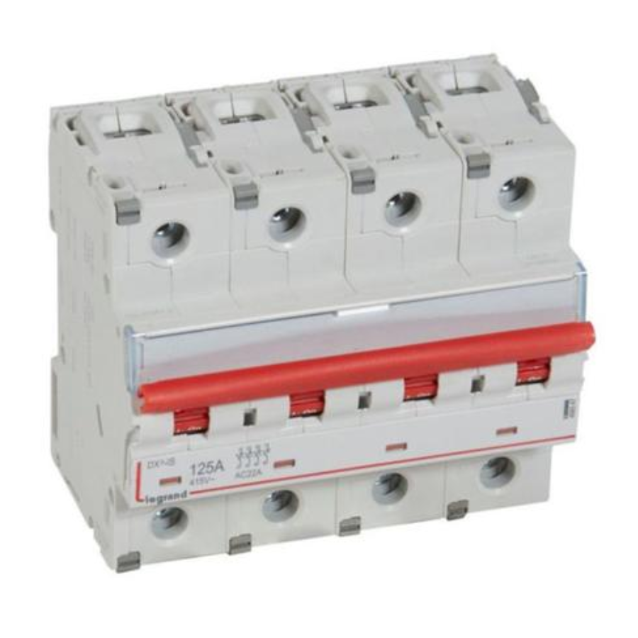 Legrand 406547 Legrand 406547 Remote trip head isolating switch DX3-IS 4 pole 125A