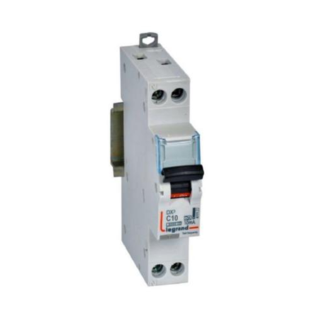 Legrand 411122 RCBO - DX³ 6000 - 6 kA - 1P+N 230 V~ - 10 A - 10 mA - A type - N left hand