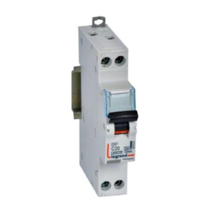 Legrand 411125 RCBO - DX³ 6000 - 6 kA - 1P+N 230 V~ - 20 A - 10 mA - A type - N left hand