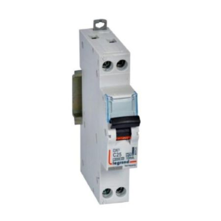 Legrand 411126 RCBO - DX³ 6000 - 6 kA - 1P+N 230 V~ - 25 A - 10 mA - A type - N left hand