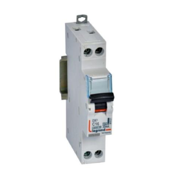 Legrand 411131 RCBO - DX³ 6000 - 6 kA - 1P+N 230 V~ - 16 A - 30 mA - A type - N left hand