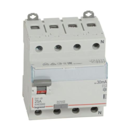 Legrand 411702 RCD DX³-ID - 4P 400 V~ neutral right hand side - 25 A - 30 mA - AC type