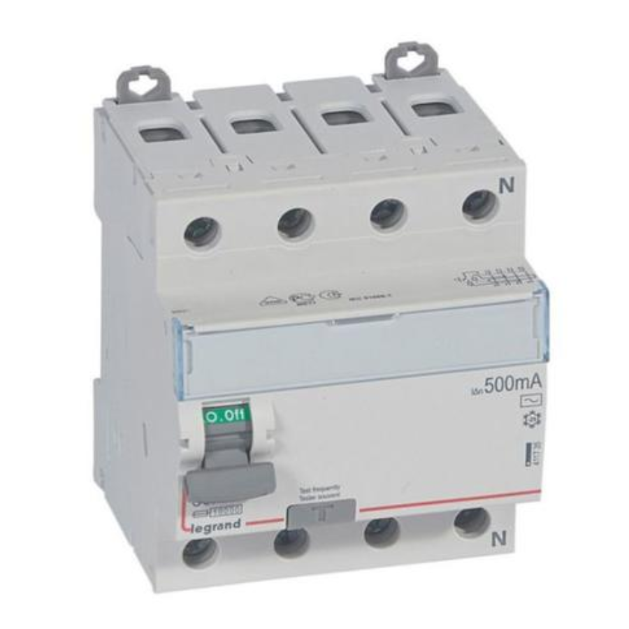 Legrand 411735 Legrand 411735 RCD DX³-ID - 4P 400 V~ neutral right hand side - 80 A - 500 mA - AC type