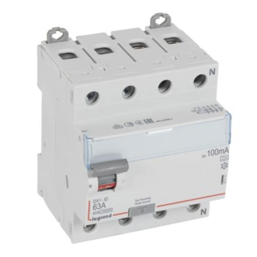 Legrand 411771 Legrand 411771 RCD DX³-ID - 4P 400 V~ neutral right hand side - 63 A - 100 mA - A type