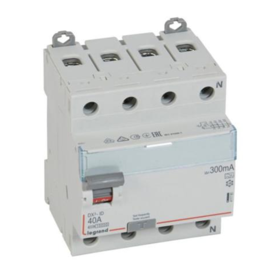 Legrand 411780 Legrand 411780 RCD DX³-ID - 4P 400 V~ neutral right hand side - 40 A - 300 mA - A type