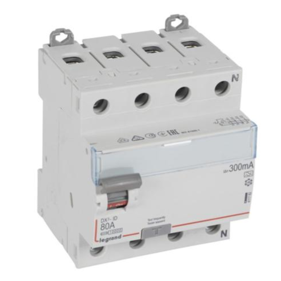 Legrand 411782 Legrand 411782 RCD DX³-ID - 4P 400 V~ neutral right hand side - 80 A - 300 mA - A type