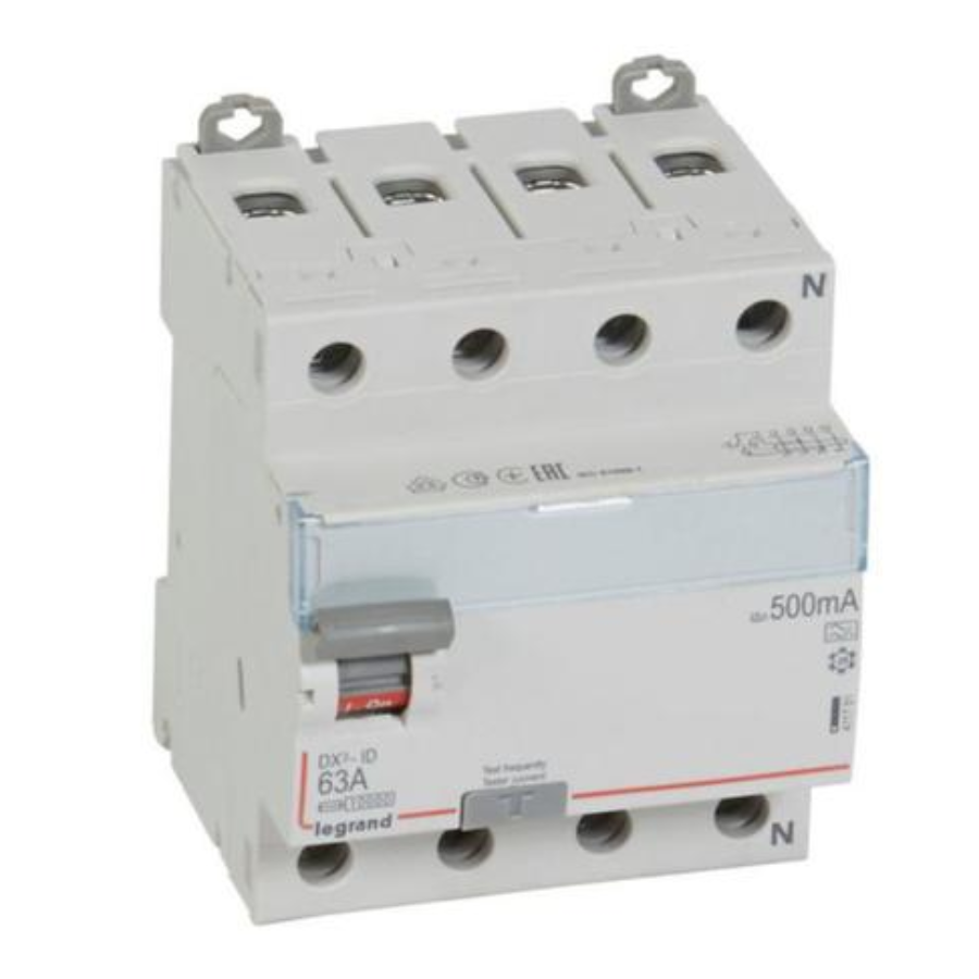 Legrand 411791 Legrand 411791 RCD DX³-ID - 4P 400 V~ neutral right hand side - 63 A - 500 mA - A type