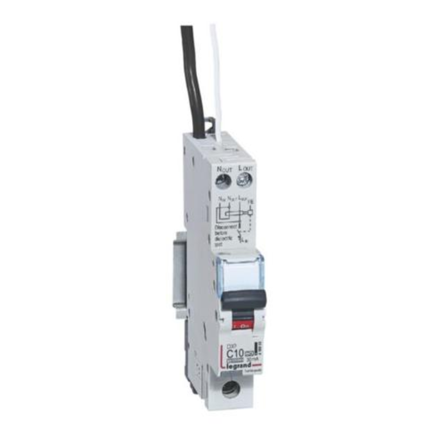 Legrand 418933 RCBO DX3 10000A Legrand 418933 RCBO DX3 10000A 1 pole 10A curve C type A 30mA