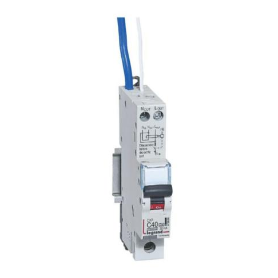 Legrand 418986 RCBO DX3 10000A Legrand 418986 RCBO DX3 10000A 1 pole 40A curve C type A 30mA