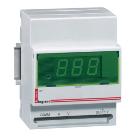 004663 Legrand Modular digital ammeter or voltmeter - 0A to 8000A and 0V to 500V - 230V~ - 50Hz to 60Hz - 4 units