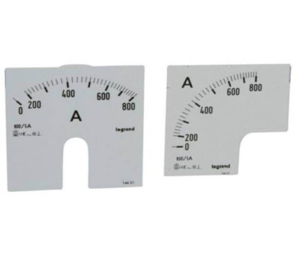 Legrand 014621 Measuring dial for ammeter - 0-800 A - fixing on door