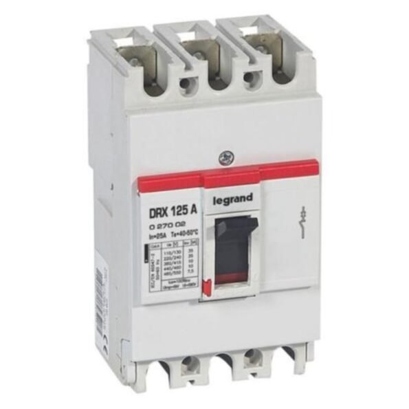 Legrand 027002 MCCB - DRX 125 - thermal magnetic - Icu 10 kA - 415 V~ - 3P - In