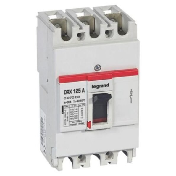 Legrand 027003 MCCB - DRX 125 - thermal magnetic - Icu 10 kA - 415 V~ - 3P - In