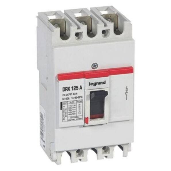Legrand 027004 MCCB - DRX 125 - thermal magnetic - Icu 10 kA - 415 V~ - 3P - In