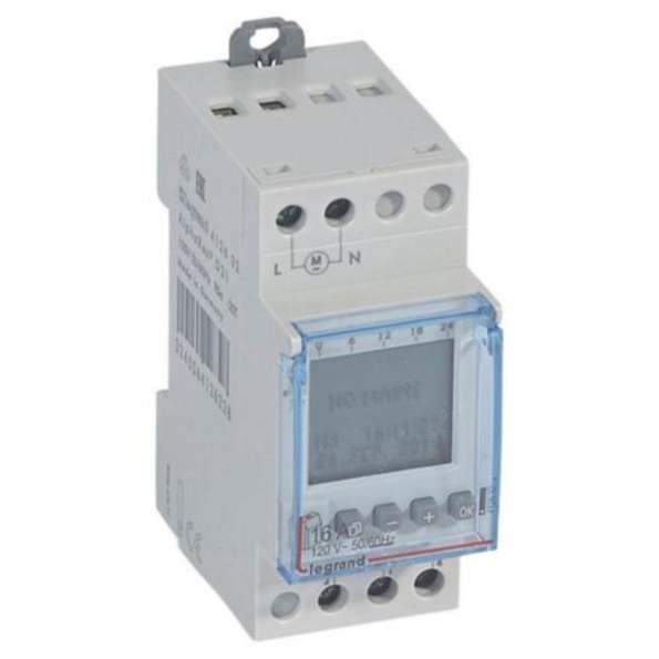 Legrand 412632 Programmable time switch digital disp. -120 V~ -multifunction 56 prog. -1 output