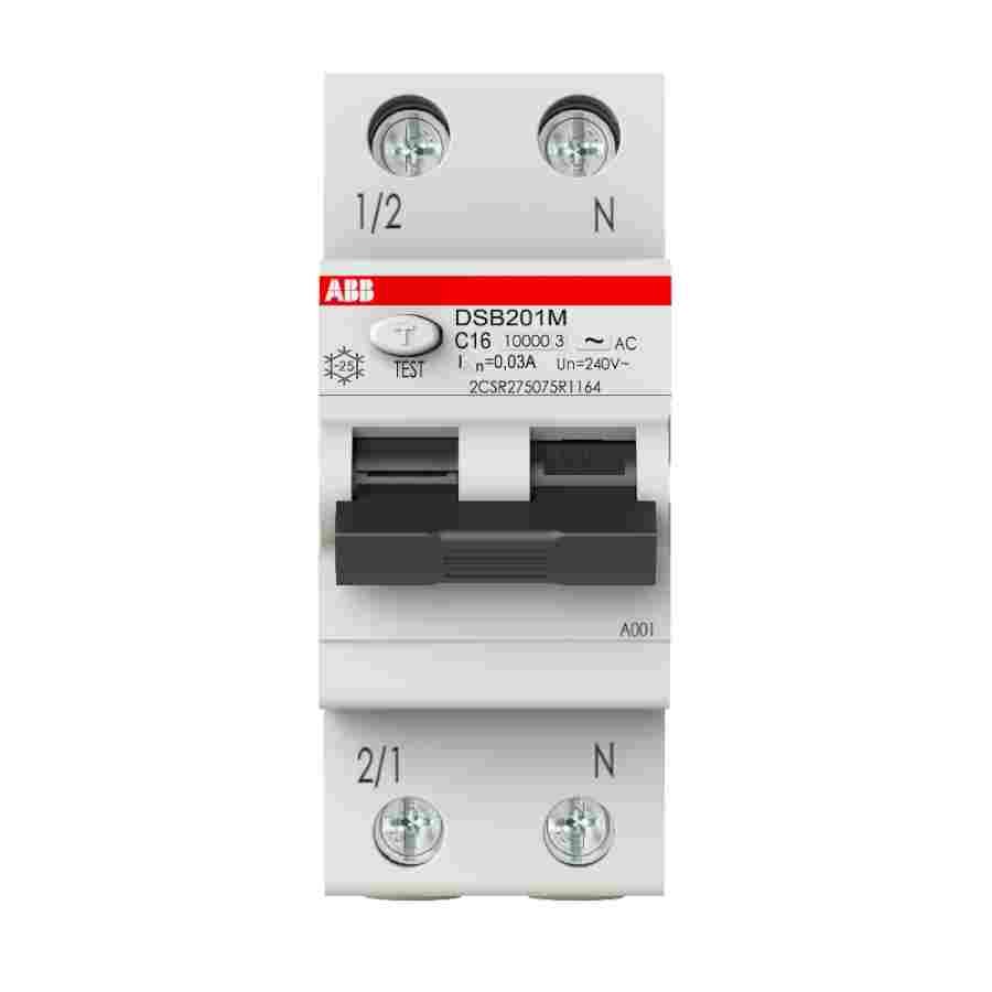 RCBO ABB DSB201 ABB DSB201 M AC-C16/0.03 RCBO 16A 30mA Type AC Residual Current Circuit Breaker 2CSR275075R1164