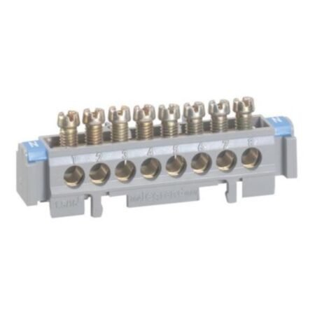 Legrand 004822 Terminal block on support - 8 x 1.5 to 16² - L. 75 mm