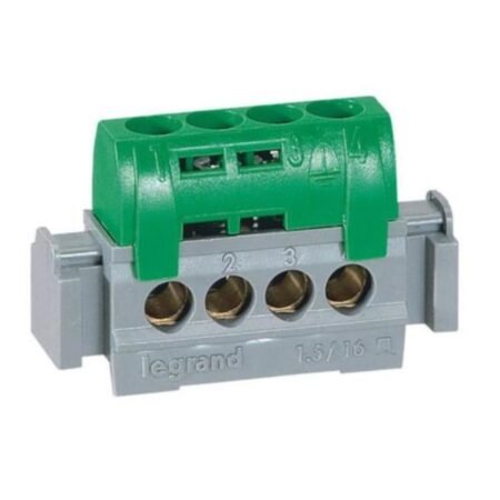 Legrand 004830 IP2X Terminal block - earth (green) - 4 x 1.5 to 16mm² - length 47 mm