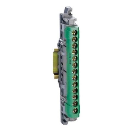 Legrand 004834 IP2X Terminal block - earth (green) - 1 x 6 to 25² - 12 x 1.5 to 16² -L. 113 mm