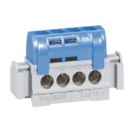 Legrand 004840 IP2X Terminal block - neutral (blue) - 4 x 1.5 to 16mm² - length 47 mm