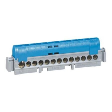 Legrand 004845 IP2X Terminal block - neutral (blue) - 1 x 6 to 25mm² - 16 x 1.5 to 16mm² length 141 mm