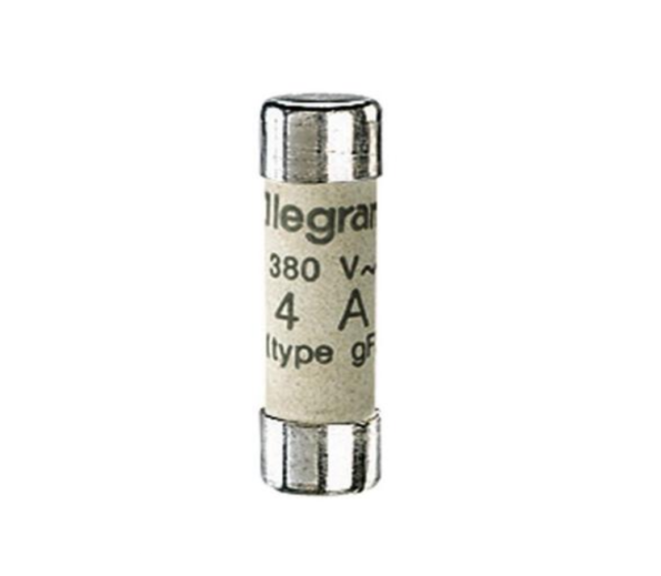 Legrand 012304 Domestic cartridge fuse - cylindrical type gG 8 x 32 - 4 A - without indicator