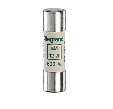 Legrand 014012 HRC cartridge fuse - cylindrical type aM 14 X 51 - 12 A - without indicator