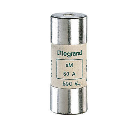 Legrand 015150 HRC cartridge fuse - cylindrical type aM 22 X 58 - 50 A - with indicator
