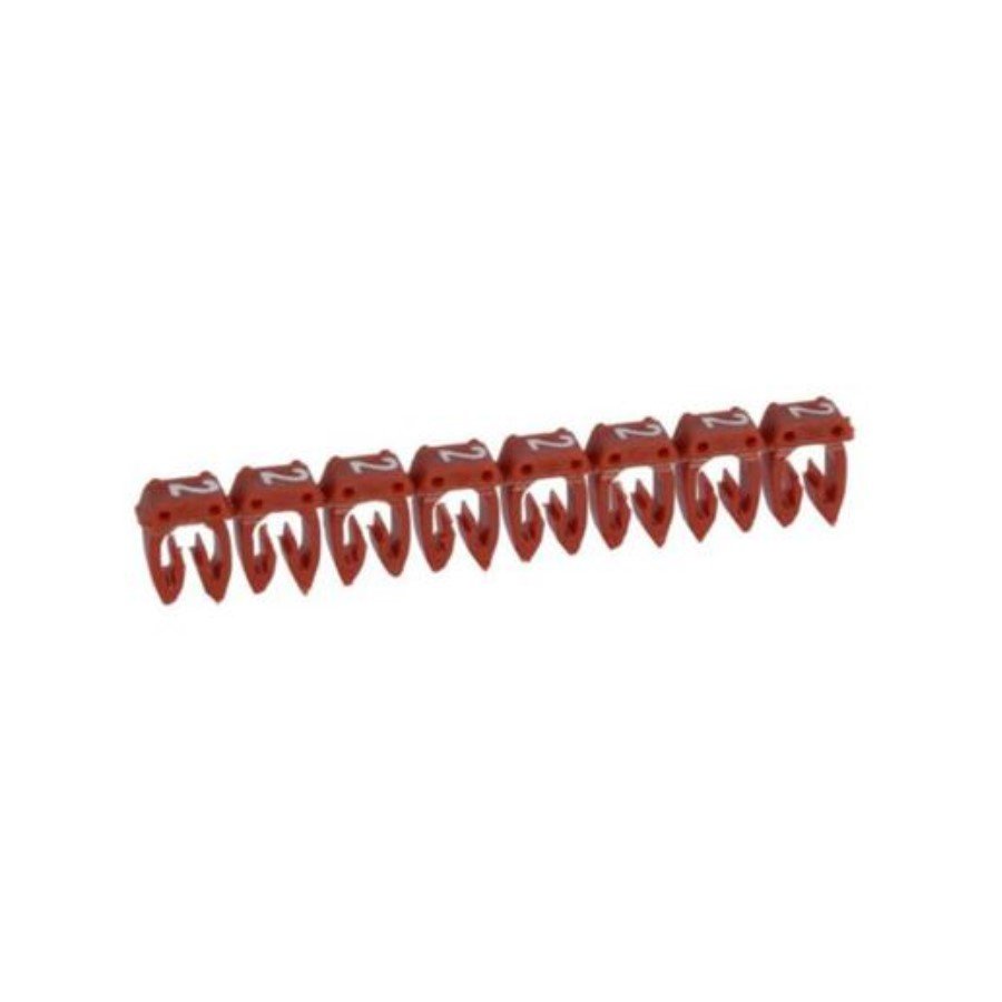 Legrand 038102 Marker CAB 3 Legrand 038102 Marker CAB 3 - for wiring 0.15 to 0.5 mm² - number 2 - red